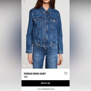 Claudie Pierlot designer denim jacket with metal eyelets FR38 US S french